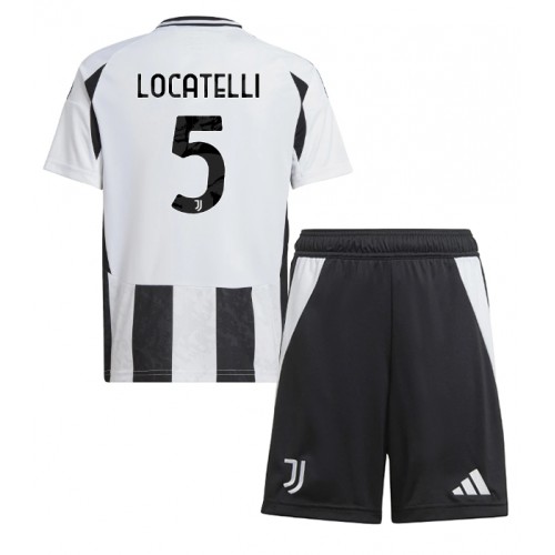 Dres Juventus Manuel Locatelli #5 Domaci za djecu 2024-25 Kratak Rukav (+ kratke hlače)